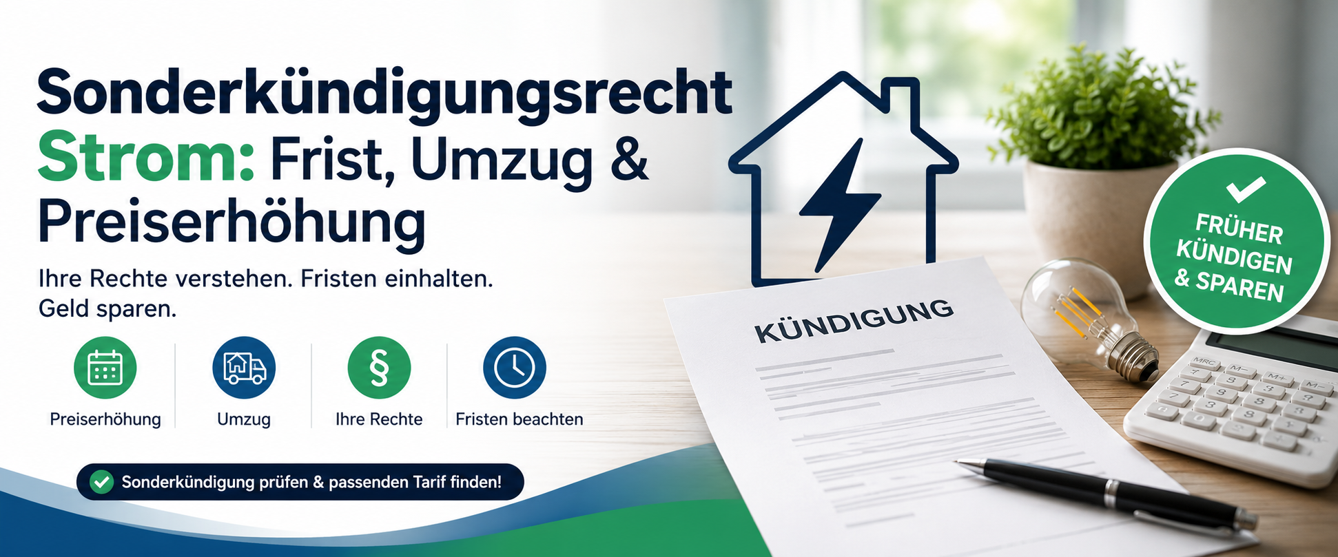 Sonderkündigungsrecht Strom: Frist, Umzug & Preiserhöhung