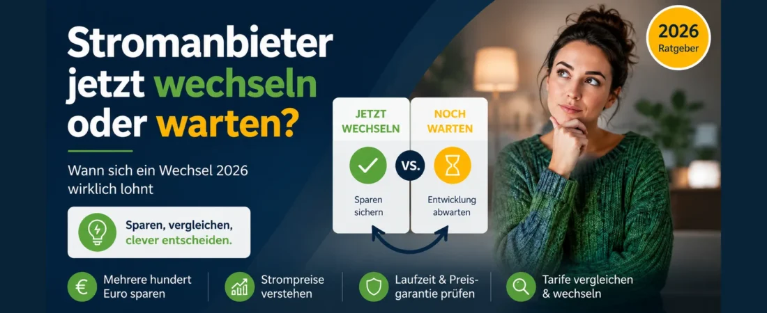 Stromanbieter jetzt wechseln oder warten? Wann sich ein Wechsel 2026 lohnt