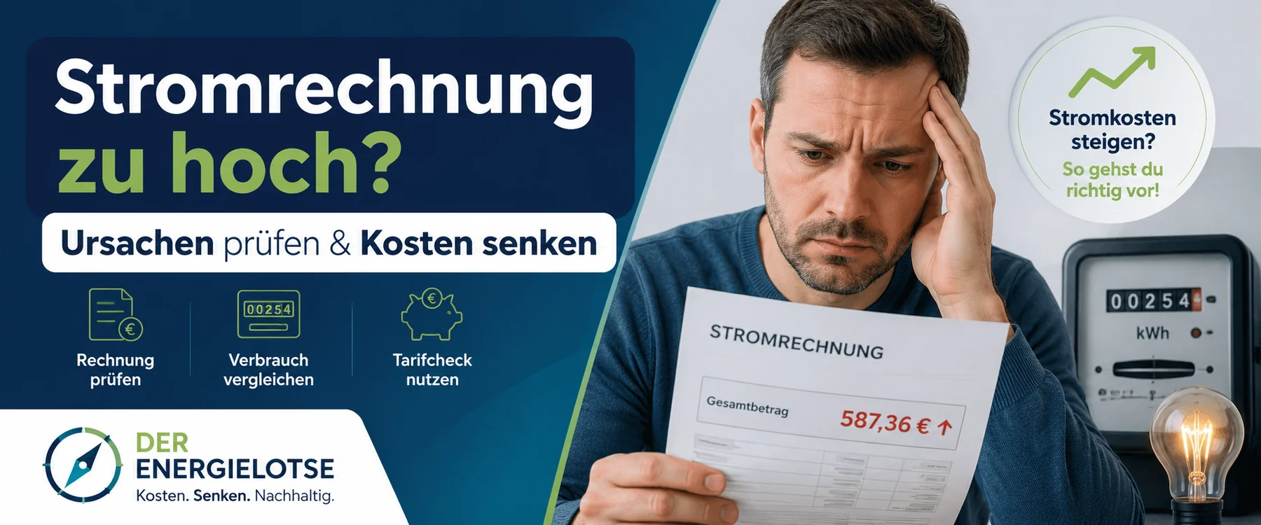 Stromrechnung zu hoch: Was tun, wenn die Stromkosten plötzlich steigen?
