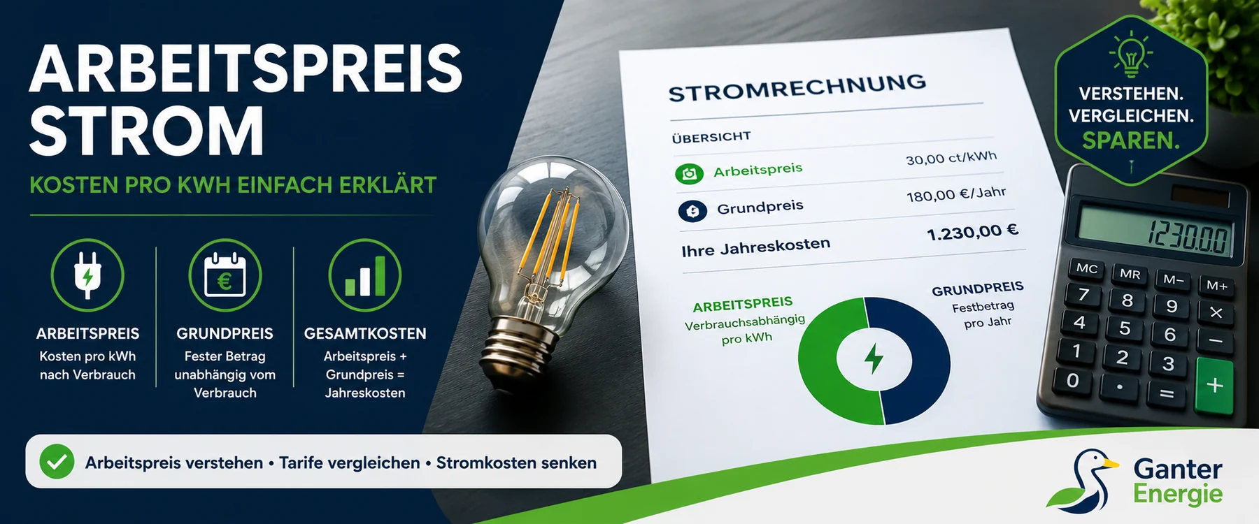 Arbeitspreis Strom einfach erklärt: Was kostet 1 kWh wirklich?