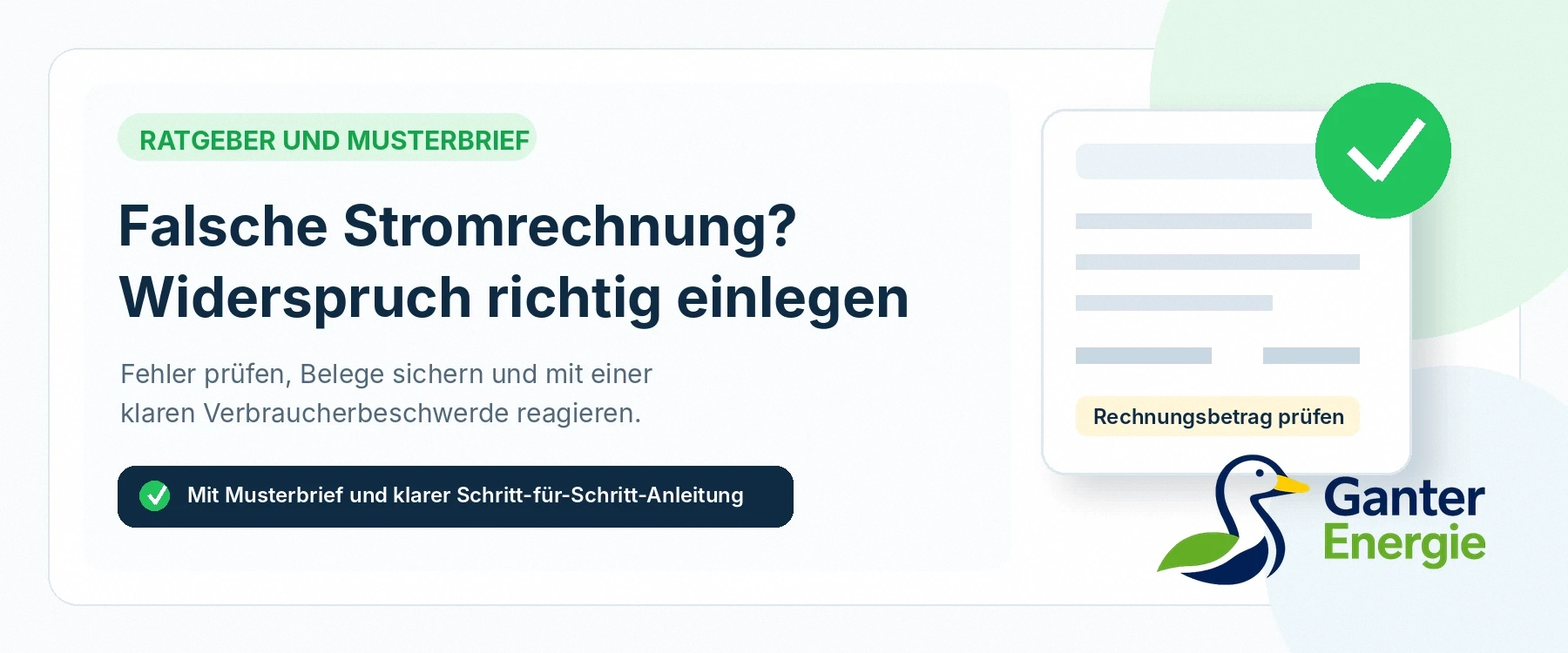Falsche Stromrechnung: Widerspruch einlegen mit Musterbrief