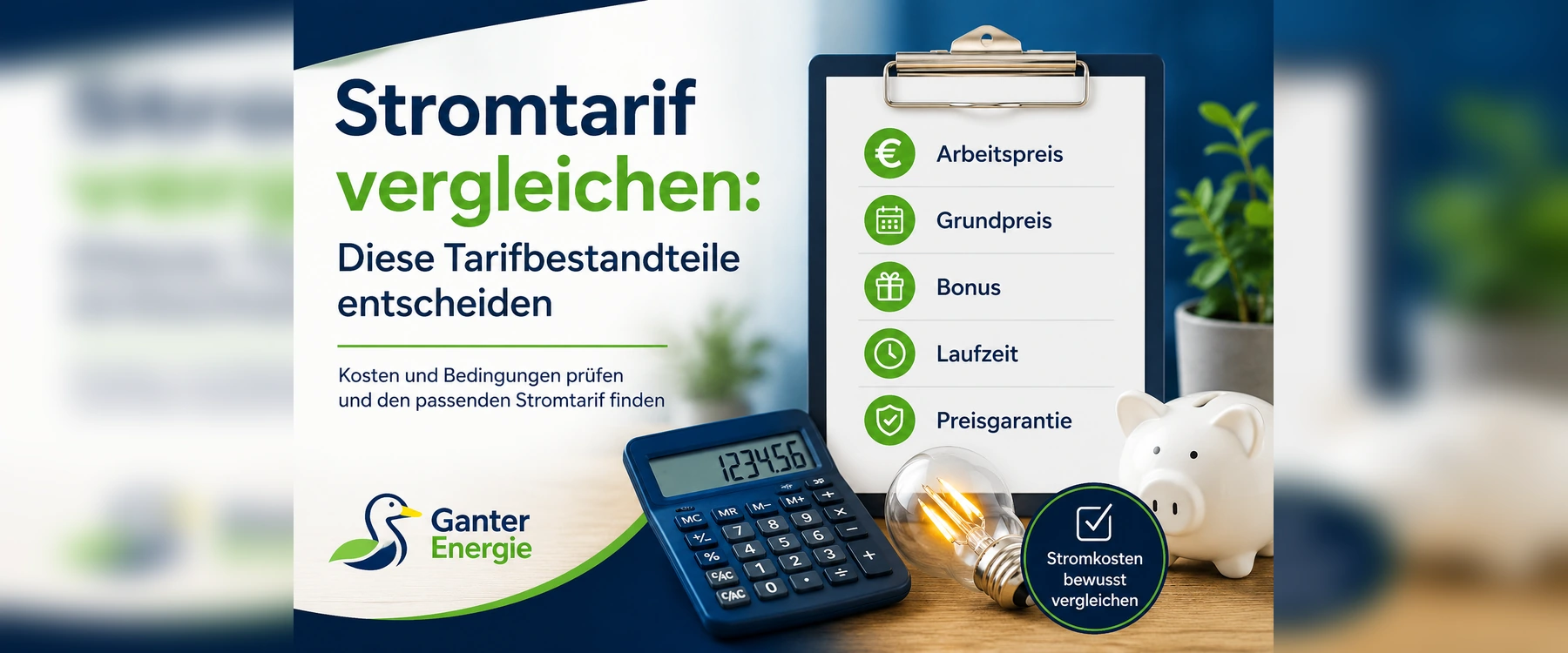 Stromtarif vergleichen: Diese Tarifbestandteile entscheiden
