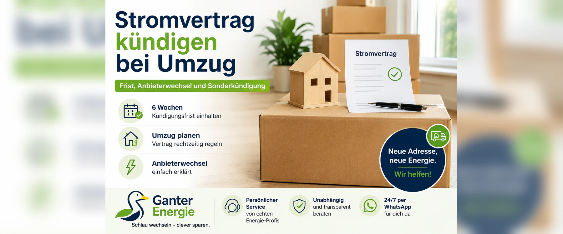Stromvertrag kündigen bei Umzug: Frist, Anbieterwechsel und Sonderkündigung