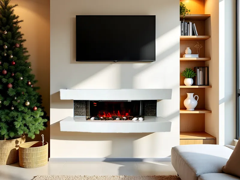 ElectricSun Elektrokamin Paula medium weiß als Wandkamin im Wohnzimmer