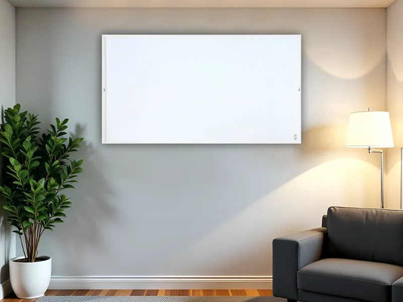 ElectricSun Infrarotheizung weiß 720 W als flaches Paneel an der Wohnzimmerwand