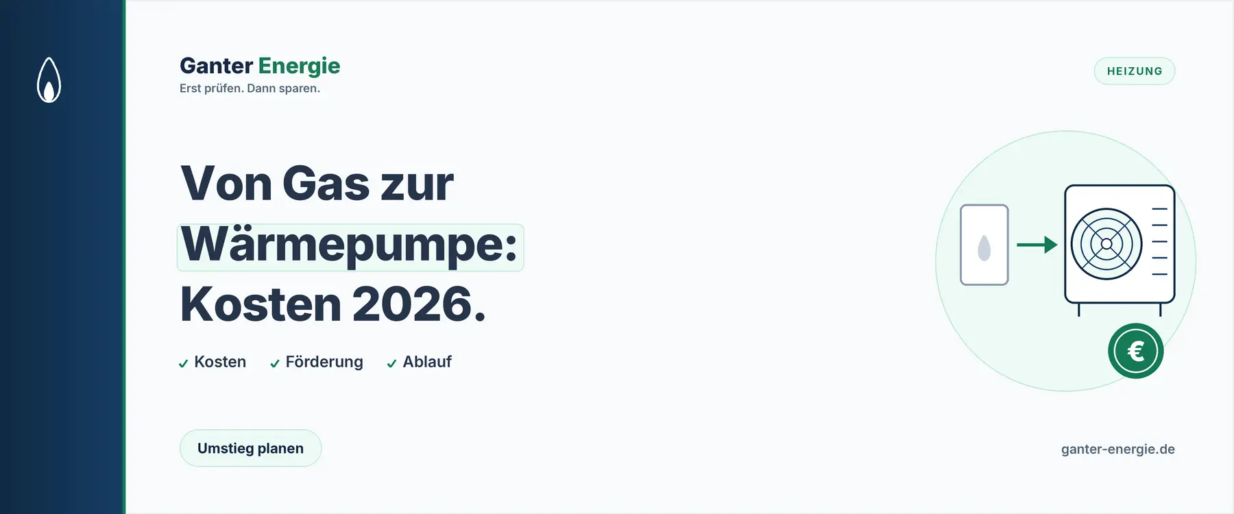 Gasheizung umrüsten auf Wärmepumpe: Kosten, Förderung und Ablauf 2026