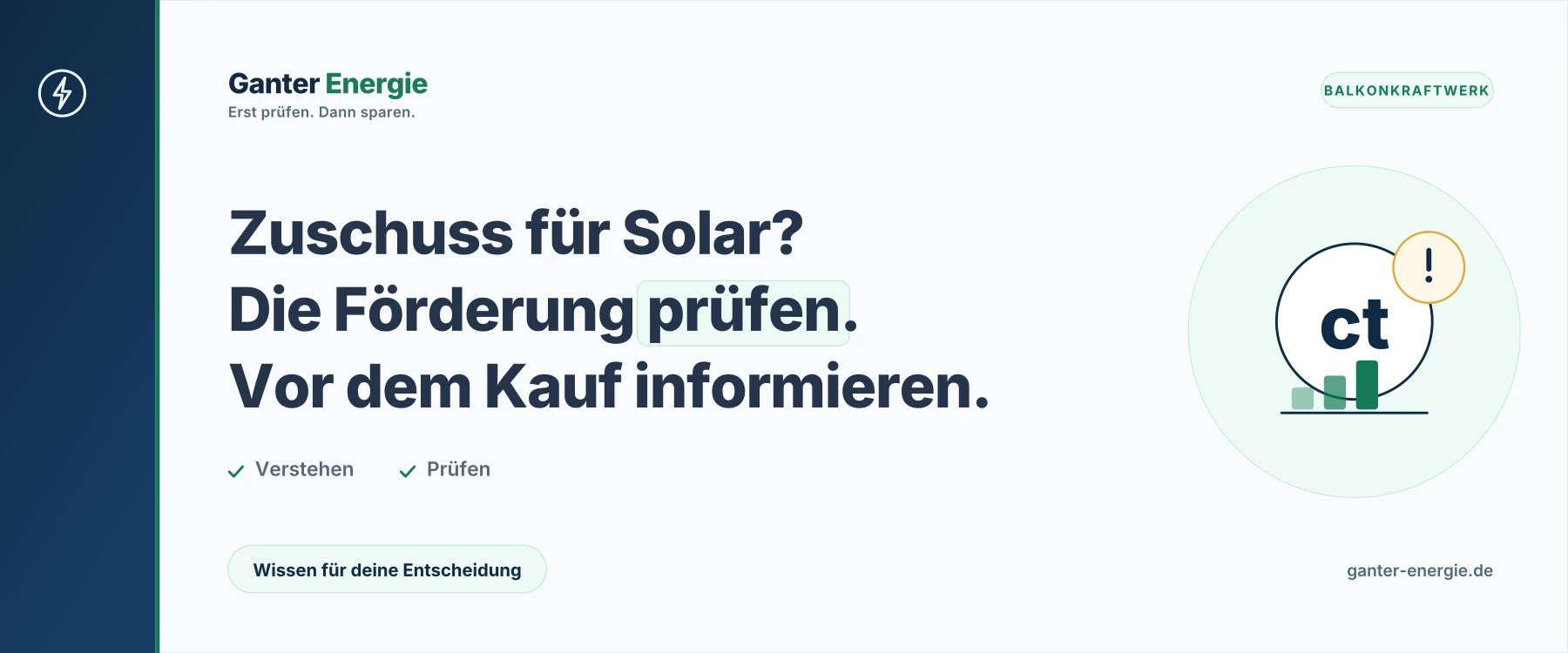 Balkonkraftwerk-Förderung 2026: Was es gibt und wie du es prüfst