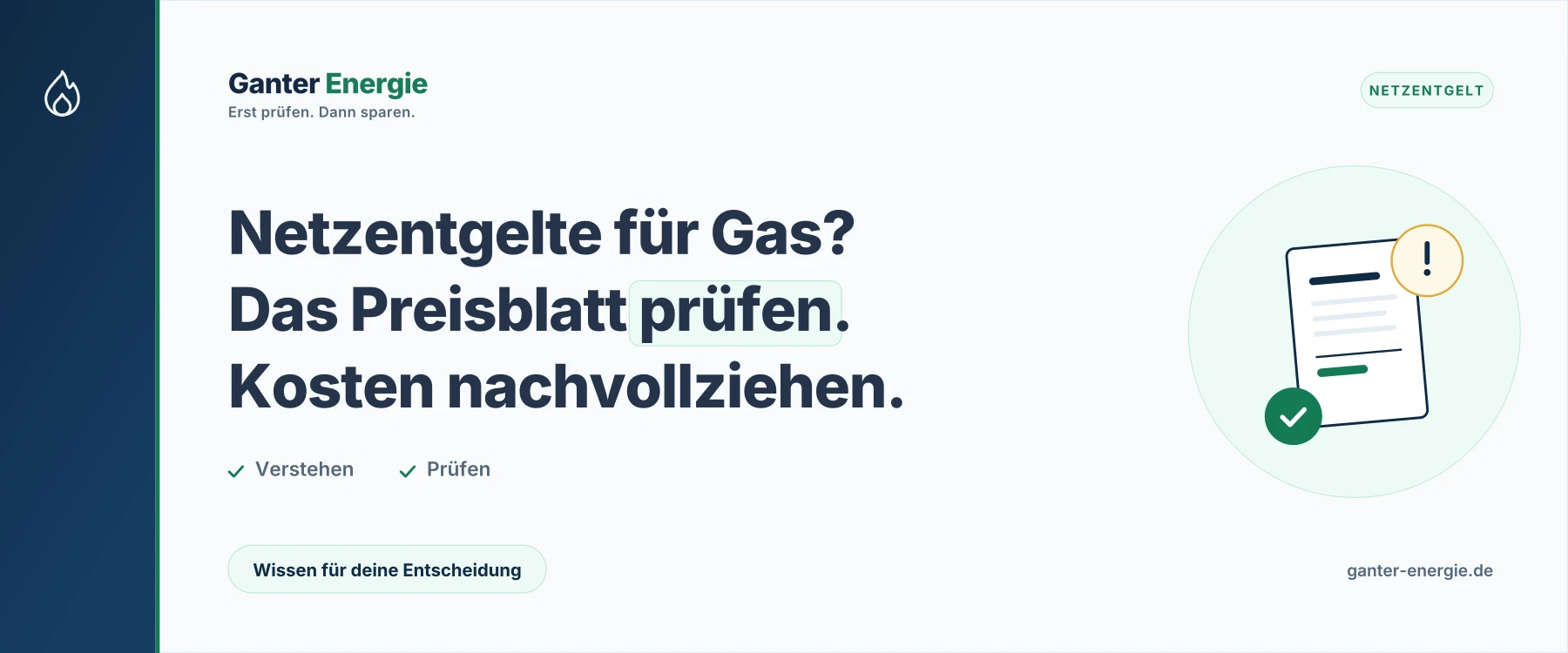 Netzentgelte Gas: Höhe, Berechnung und Preisblatt-Check