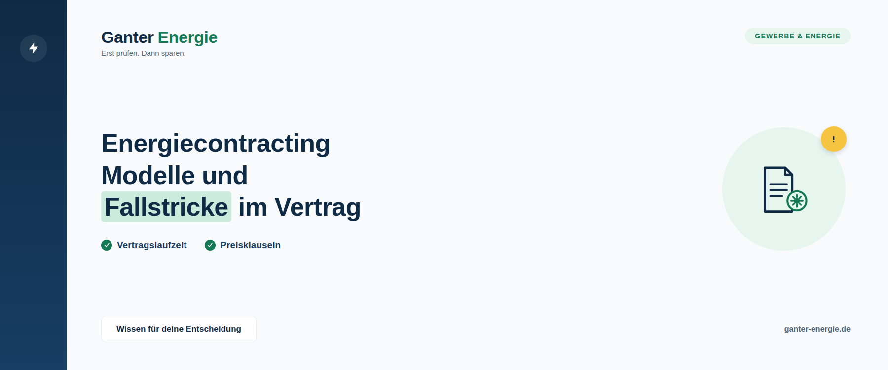 Energiecontracting: Modelle, Preisbildung und Fallstricke im Vertrag
