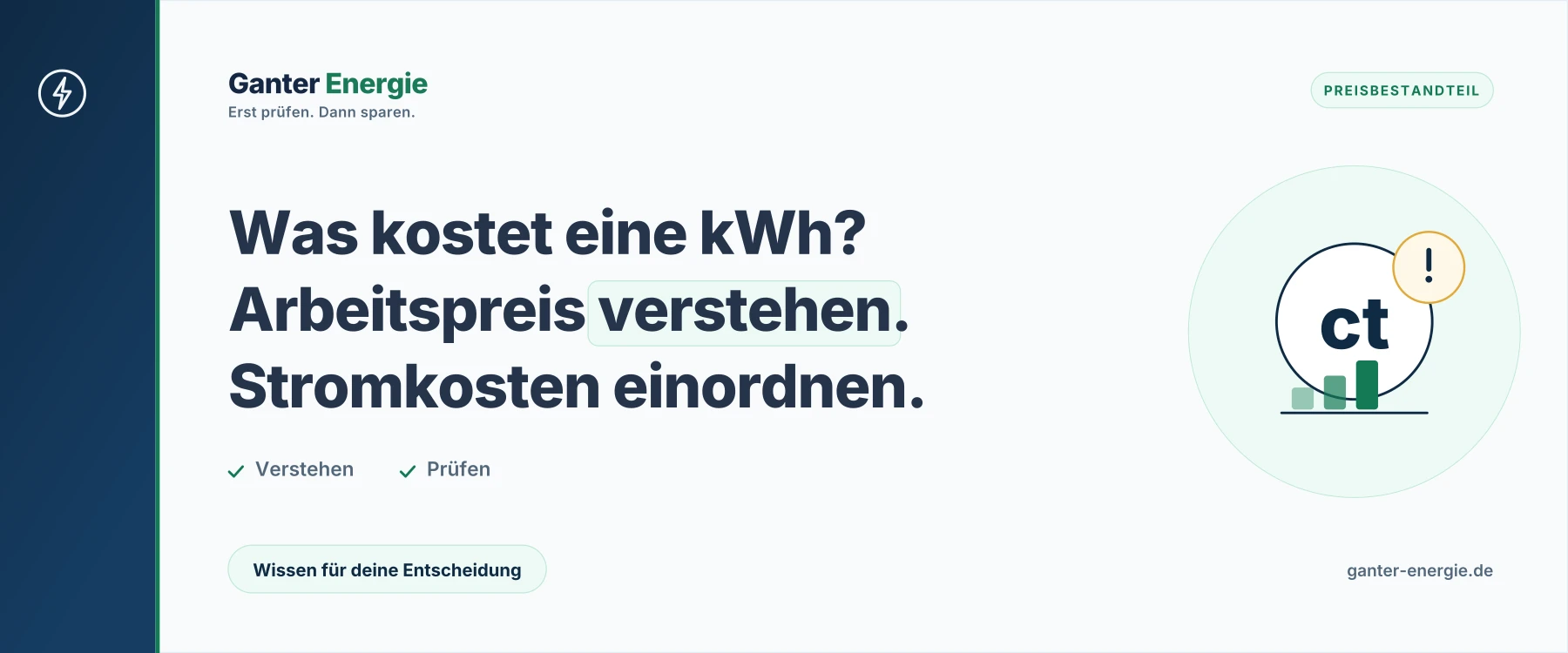 Arbeitspreis Strom: Was kostet 1 kWh wirklich?