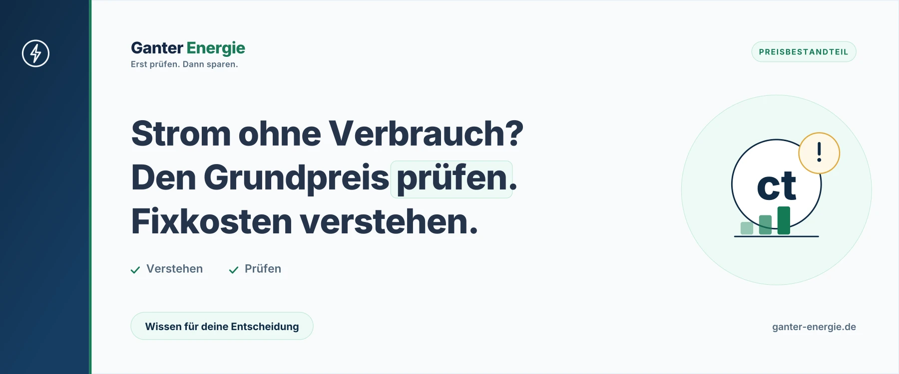 Grundpreis Strom: Warum du auch ohne Verbrauch zahlst