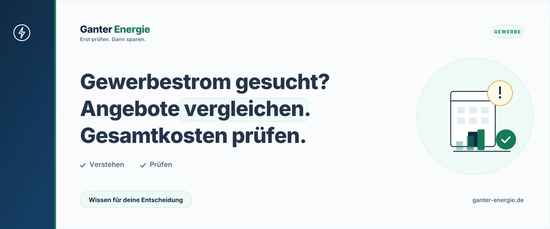 Gewerbestrom vergleichen: Tarife und Kosten für Gewerbe 2026