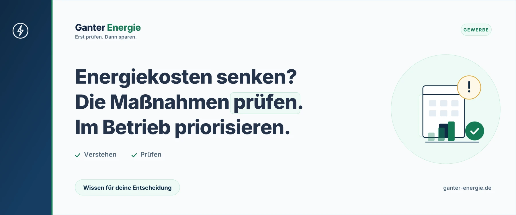 Energiekosten senken: Unternehmen und Gewerbe mit klarem Maßnahmenplan