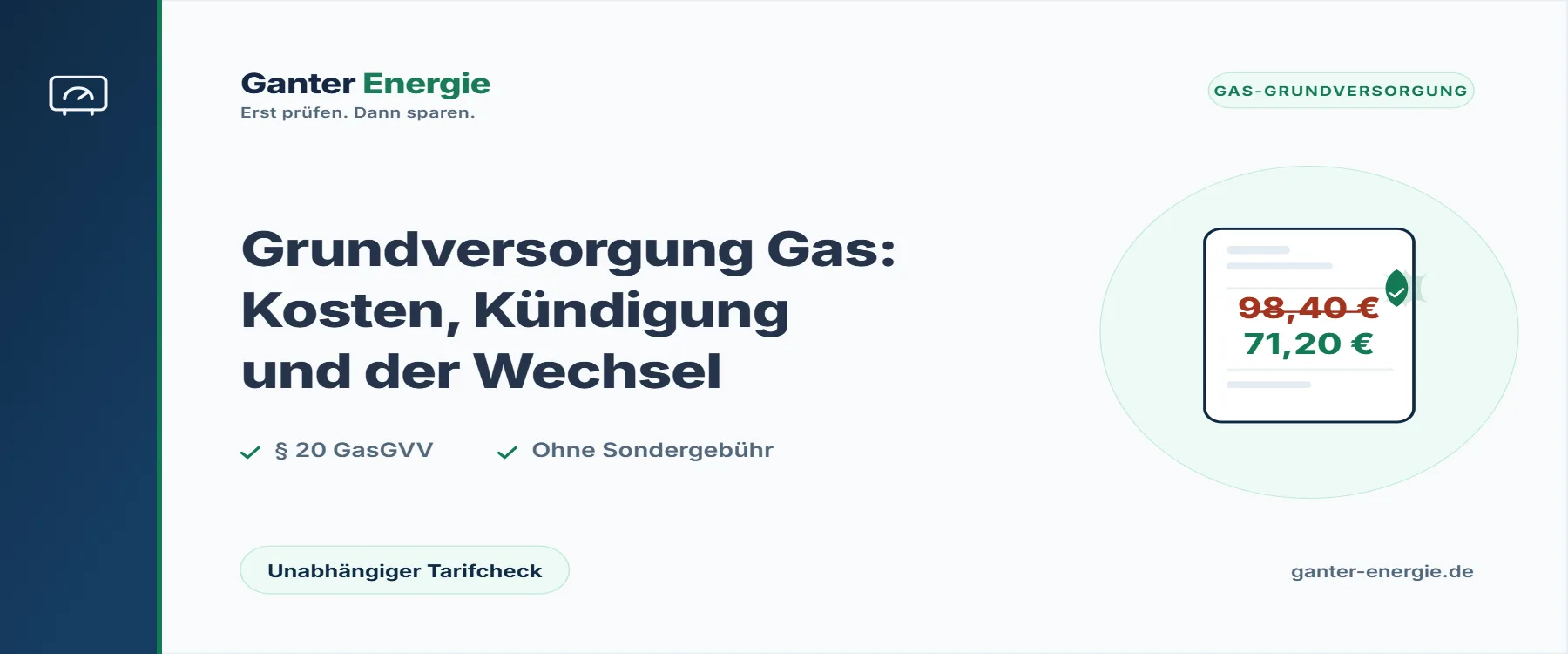 Grundversorgung Gas: Kosten, Kündigung und Wechsel