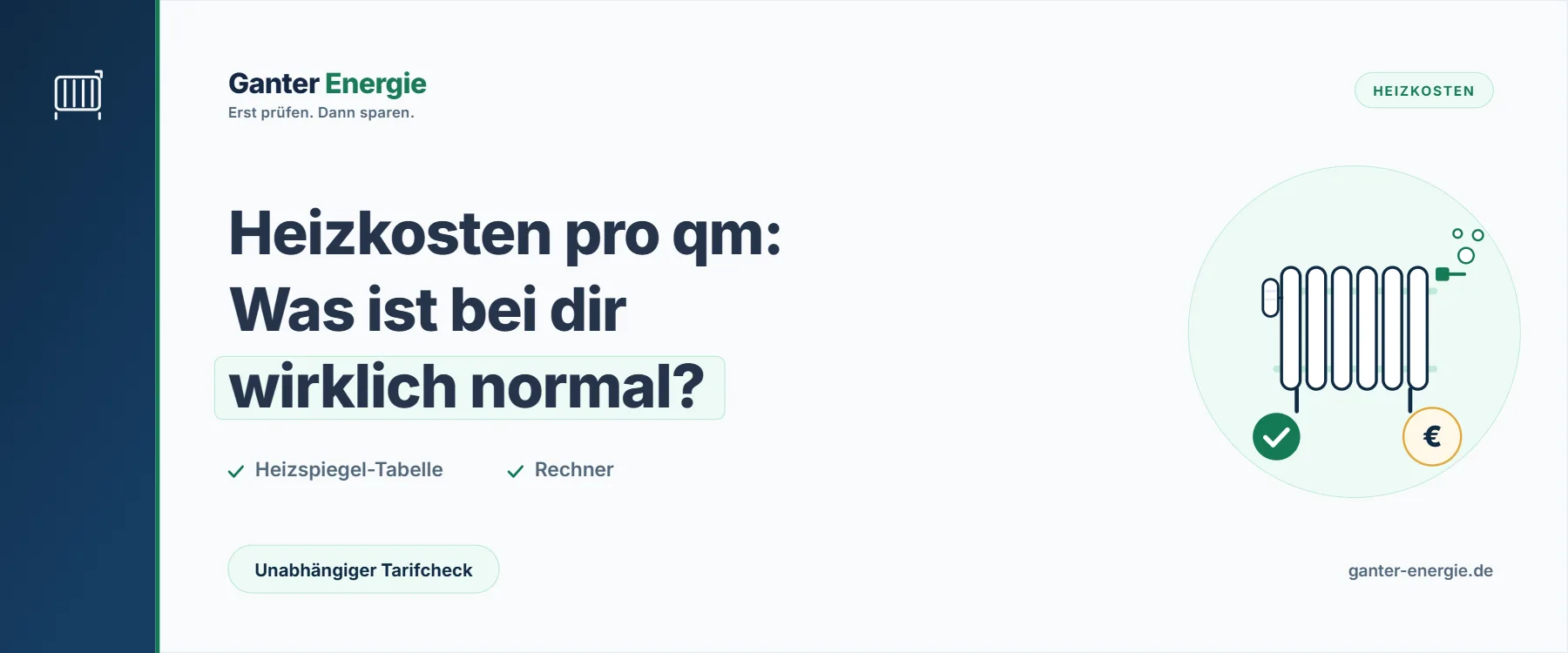 Heizkosten pro qm: Was ist normal? Durchschnitt 2026 und Rechner